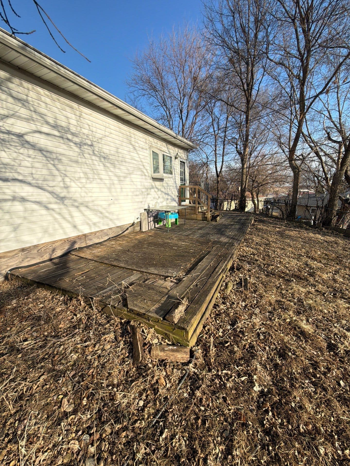 Gallery photos for Old Rotting Deck Out, Custom Paver Patio In Madison WI: Image #2